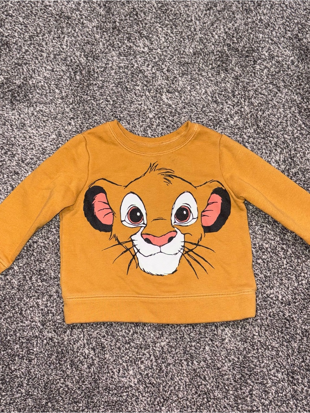Disney Mustard Yellow Simba Graphic Kids Crewneck Size 12 Months